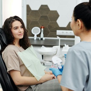 Woman at dental consultation