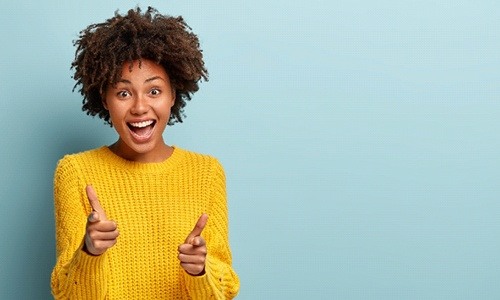 a woman showing off her smile