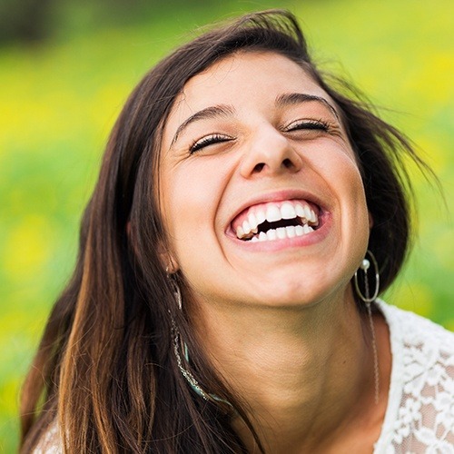 Laughing woman with flawless smile