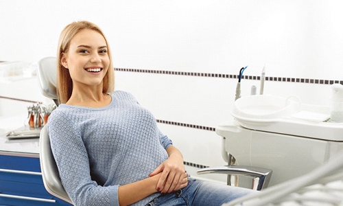 Smiling dental patient