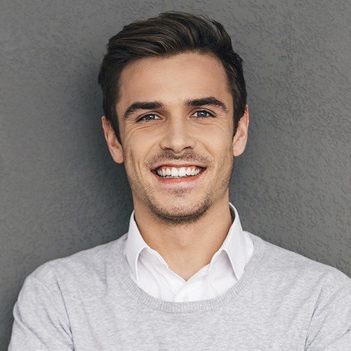 Man with healthy flawless smile