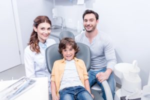 young family at dentist